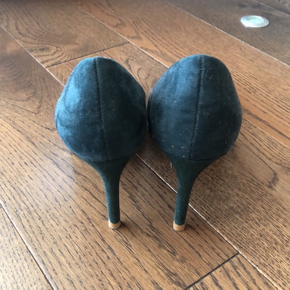 Dark green suede pumps, 36 - Picture 3 of 4